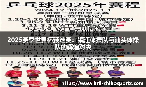 2025赛季世界杯预选赛：镇江体操队与汕头体操队的辉煌对决